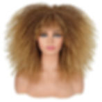 Thumbnail: Curly Afro Wigs For Black Women Short Kinky Curly Wigs With Bangs 16 Inch Brown