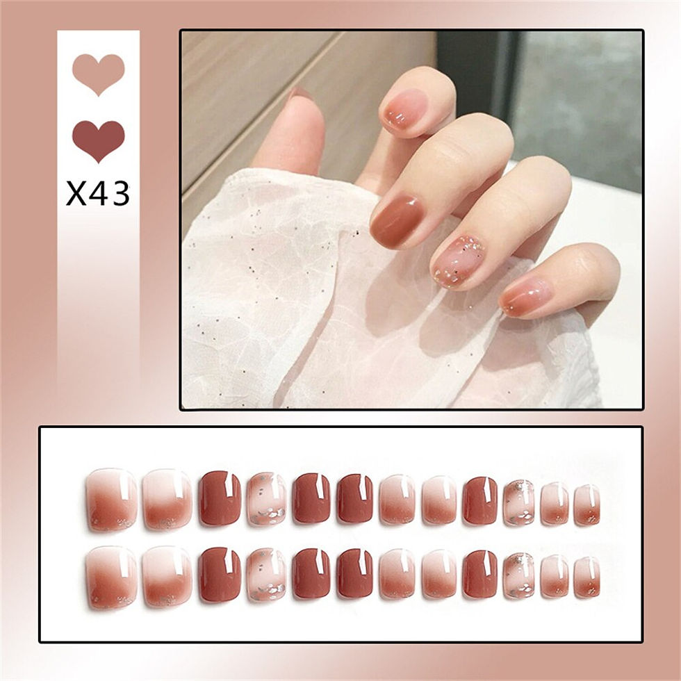 Thumbnail: 24Ps Childlike Fake Nails With Glue Cute Kawaii Personality Stick On Nails Fals