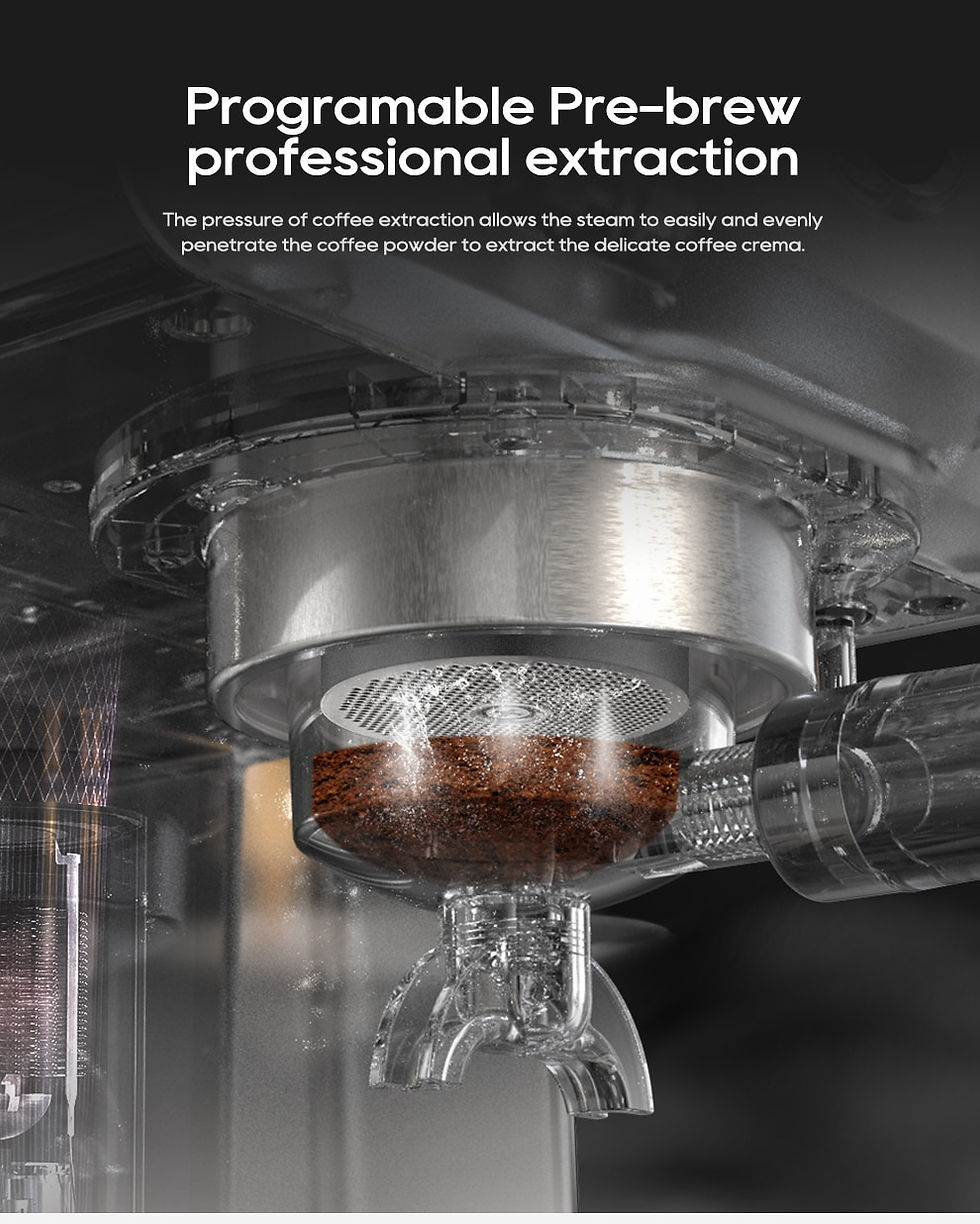Thumbnail: HiBREW 20Bar Semi Automatic Espresso Coffee Machine 58mm Portafilter Temperatur