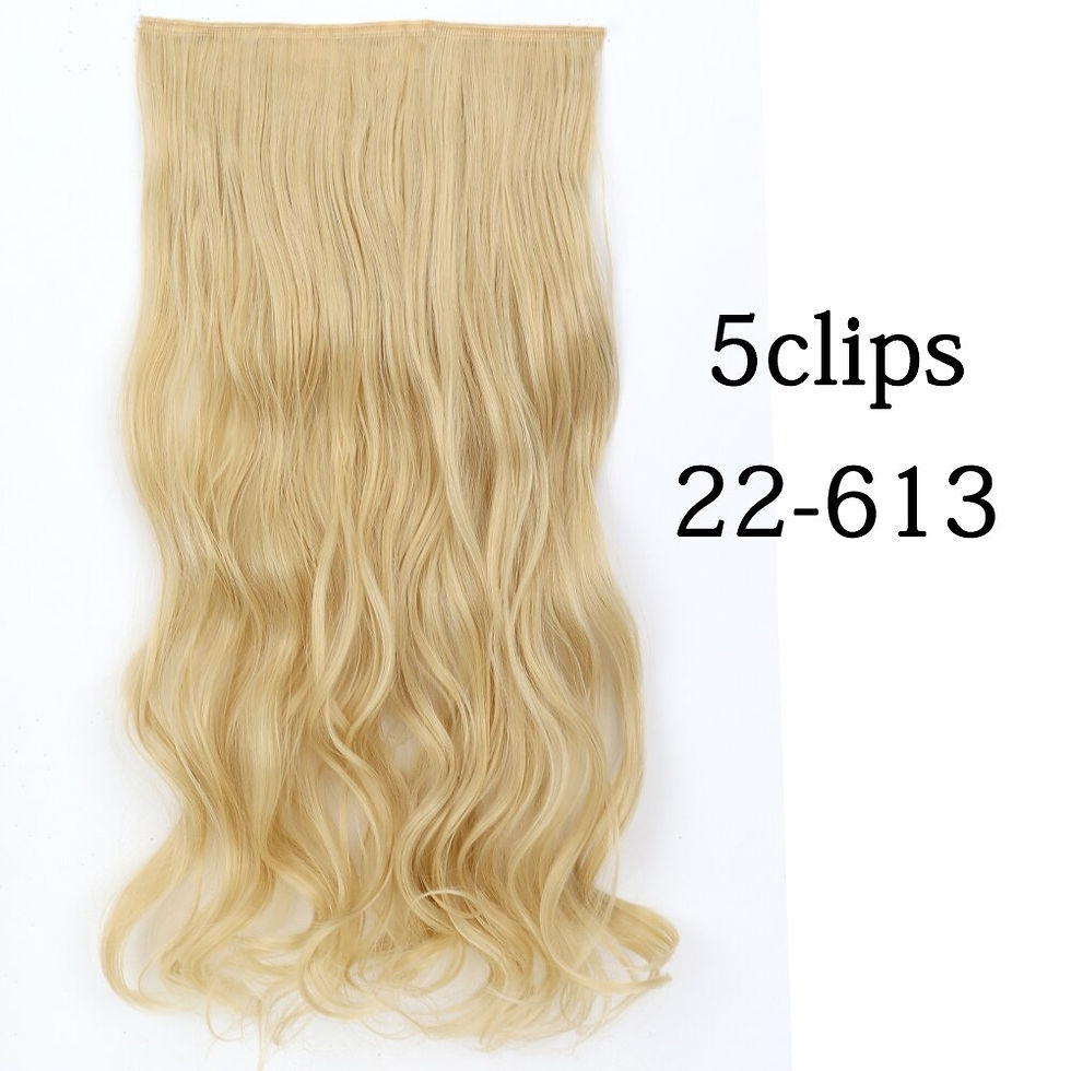 Thumbnail: Synthetic 22 Inch 5 Clip In Hair Extensions Long Wavy Hairstyle Fake Hairpiece 