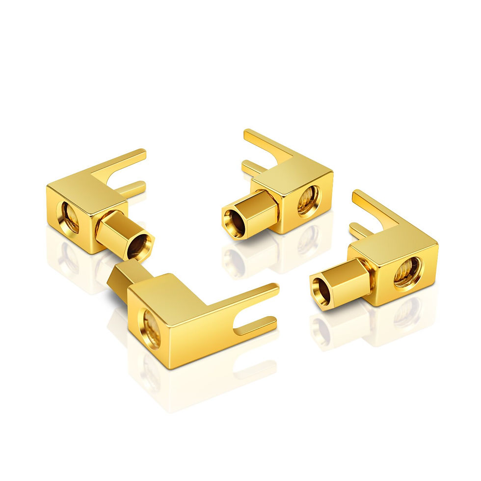 Thumbnail: High Quality gold plated Speaker Fork Jack Connector Spade Plug For 4mm U Banan