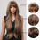 Thumbnail: HAIRCUBE Brown Mixed Blonde Synthetic Wigs with Bang Long Natural Wavy Hair Wig