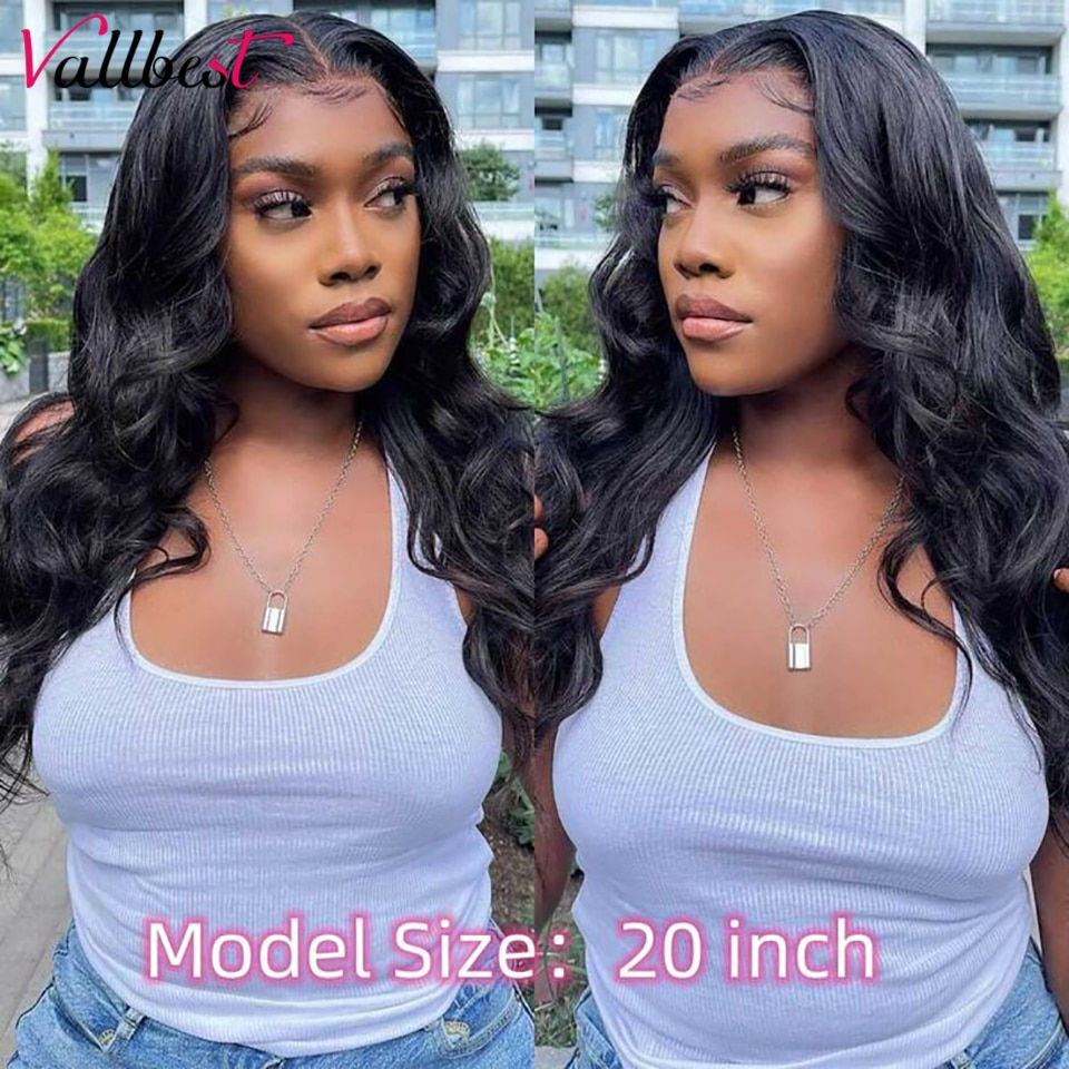 Thumbnail: Vallbest 30 Inch Human Hair Lace Frontal Wig Pre Plucked Brazilian Body Wave 13