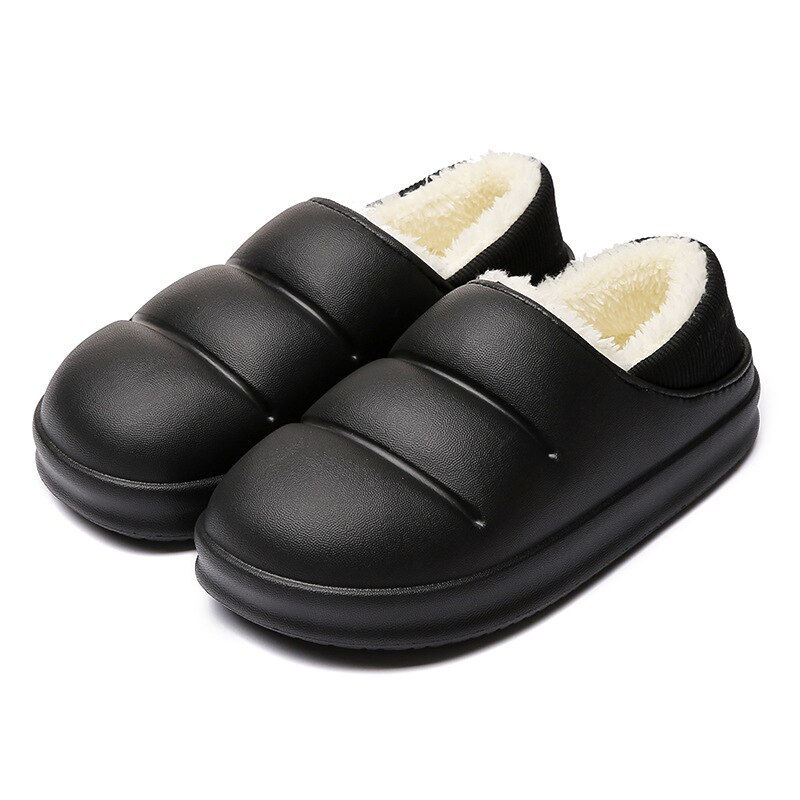 Comfy lined slippers - multiple colors black--A