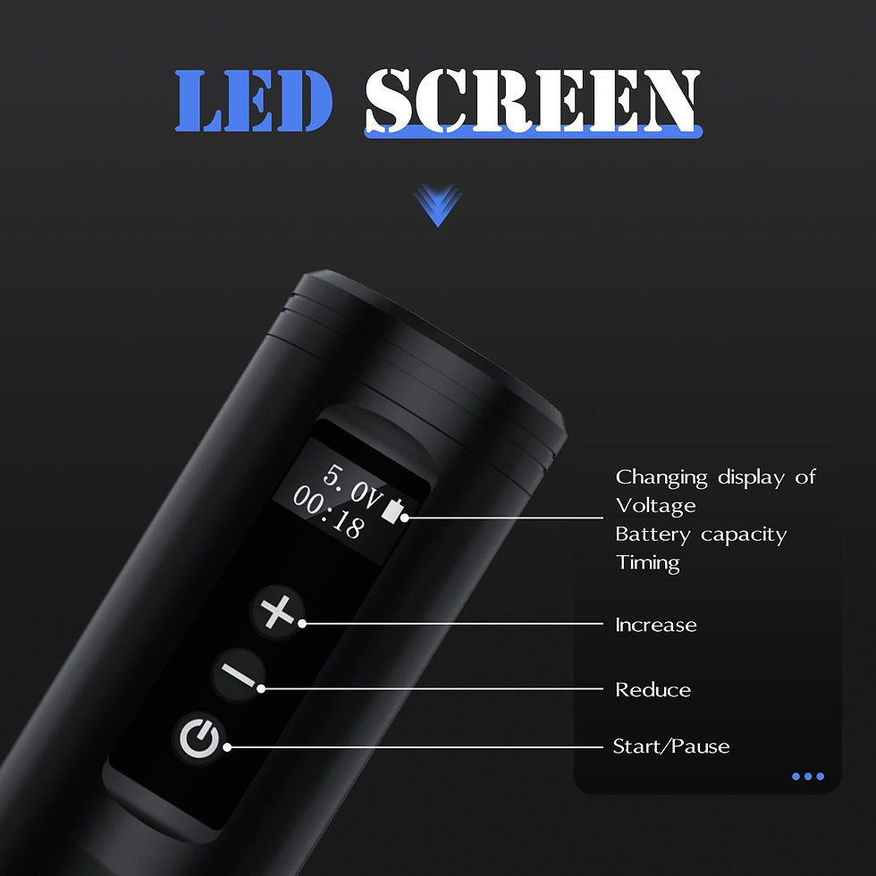 الصورة المصغرة: INKIN NowTa1 Kit Wireless Tattoo Machine Pen LED Display 2000mAh Battery Real W