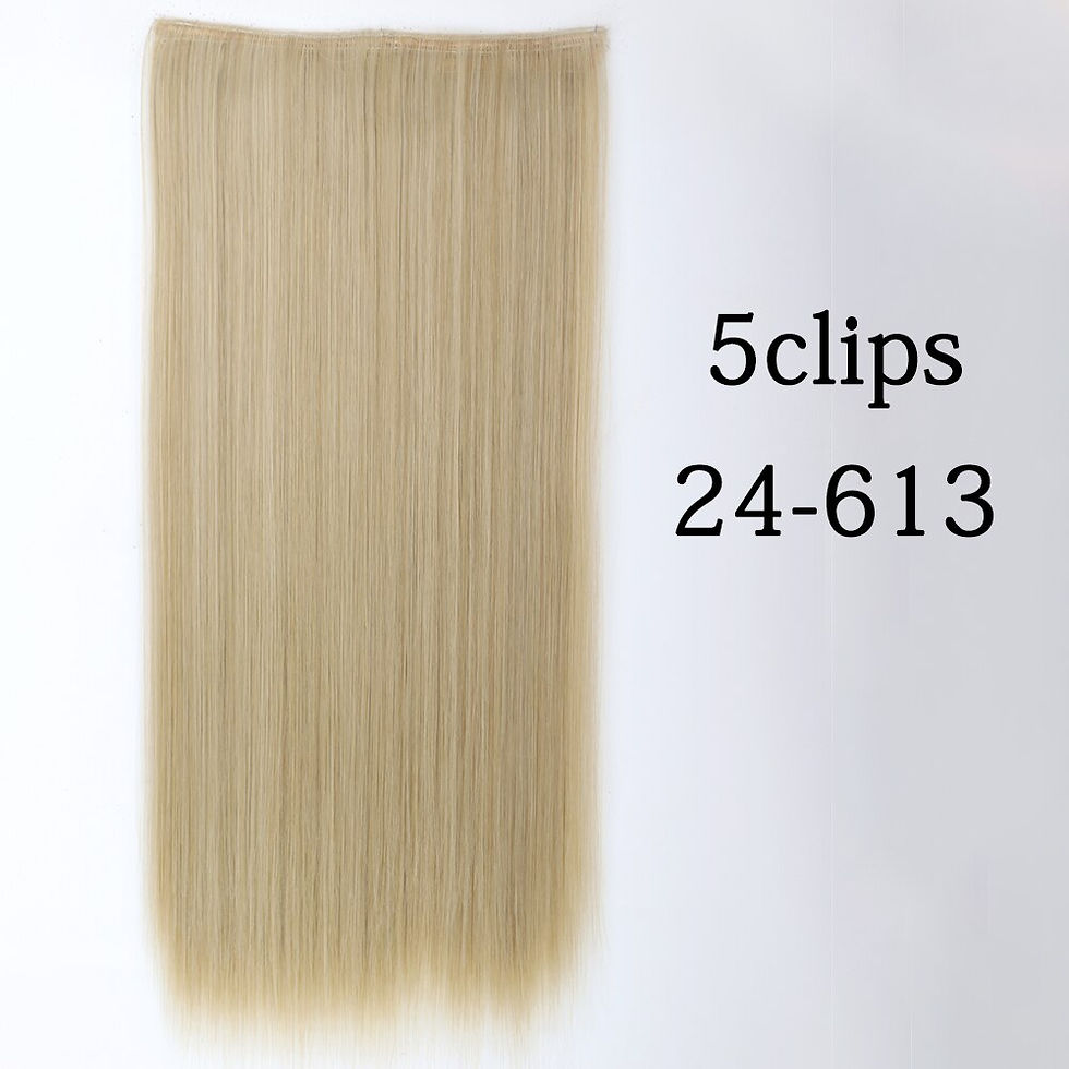 Thumbnail: Synthetic 22 Inch 5 Clip In Hair Extensions Long Wavy Hairstyle Fake Hairpiece 