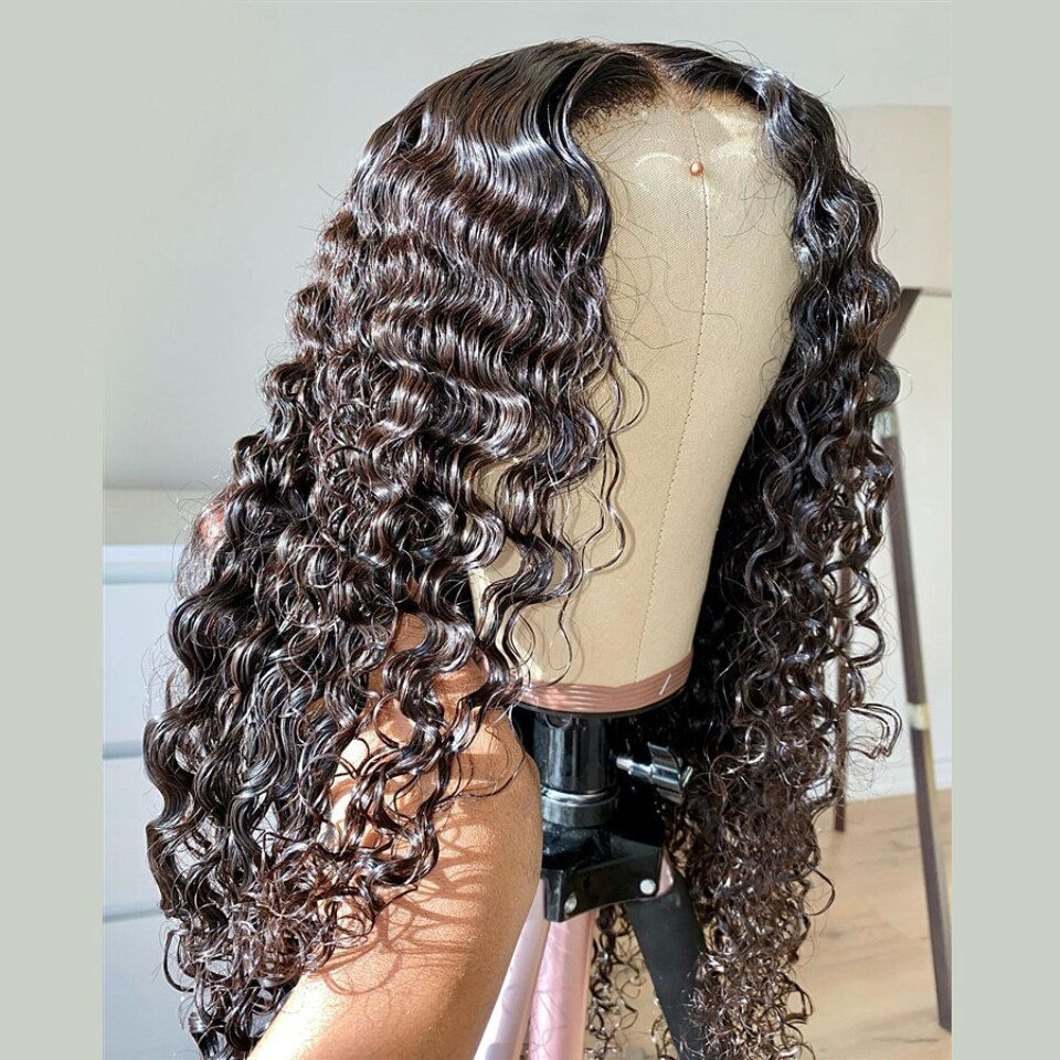 Thumbnail: Black Long Soft  26Inch 180%Density Preplucked Kinky CurlyNatural Hairline Glue