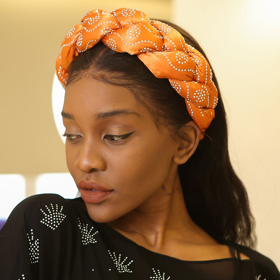 Thumbnail: 2022 Latest Exaggerated big satin twist braid Handmade African Cap Nigerian Wed