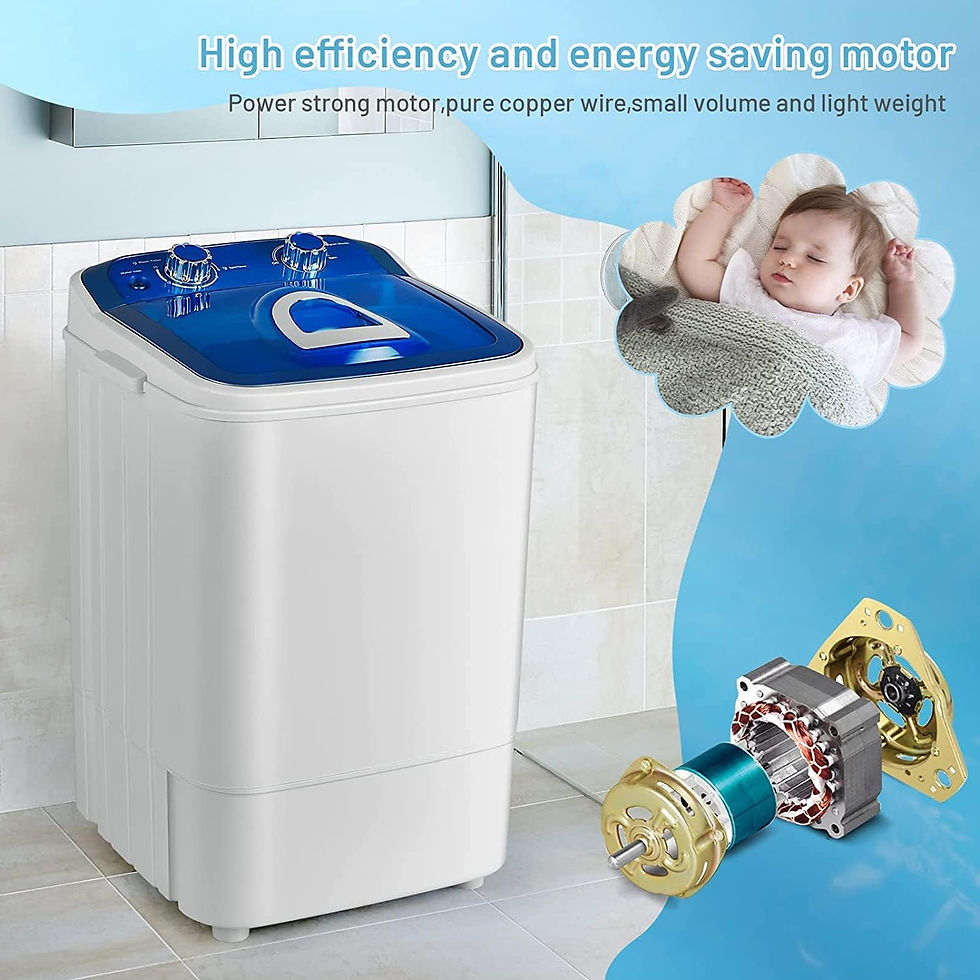 Thumbnail: MamaHome DF-X4608-Blue Washing Machine Small Semi-Automatic Compact Washer Spin