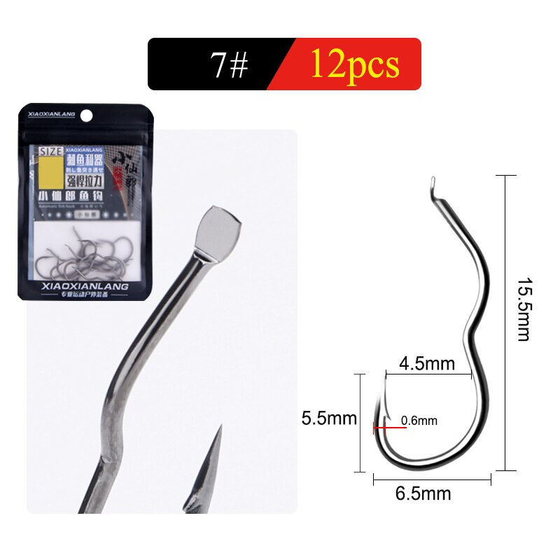 Thumbnail: New Invention size0.5#-13# 12pcs/pack High Carbon Steel Flipping Hook Sharp Bar