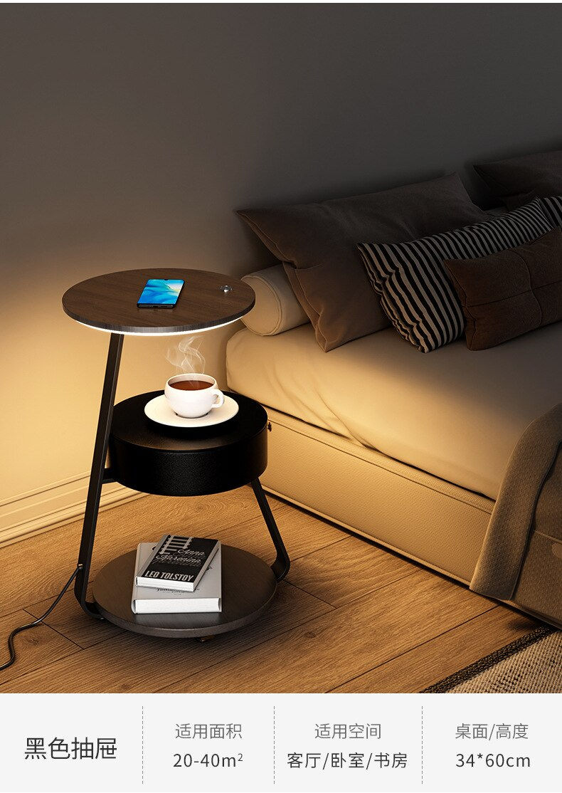 Thumbnail: Creative Bedroom Floor Lamp Coffee Tables Round Organizer Minimalist Side Table
