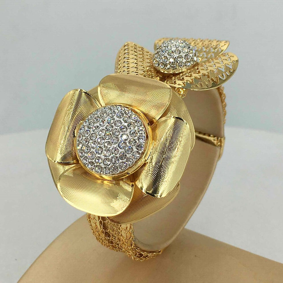 Thumbnail: Newest Brazilian Exquisite Beautiful Gold-plated Necklace Wedding Party Accesso