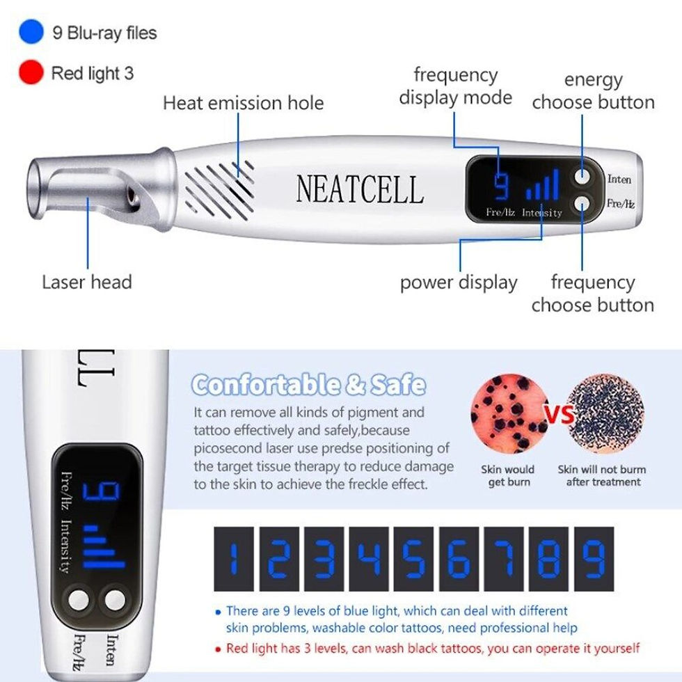 Miniatura: Laser Spot Remover Machine Red Light Therapy Blue Light Therapy Tattoo Scar Mol