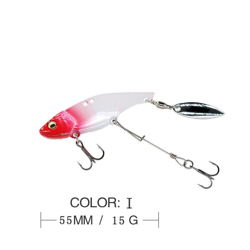 Thumbnail: Fishing Lures Wobble Rotating Metal Vib Vibration Bait Winter Fishing 13.6g 44m