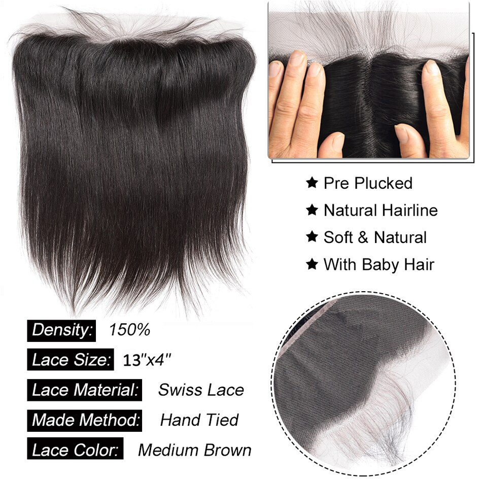 Thumbnail: 30inch Long Straight Human Hair Bundles With Closure Peruvian Human Hair Bundle
