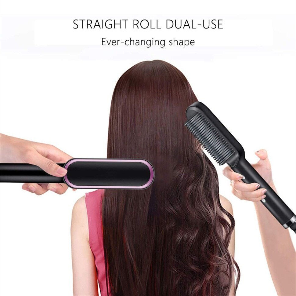 Thumbnail: Hair Straightener Professional Quick Heated Electric Hot Comb Hair Straightener