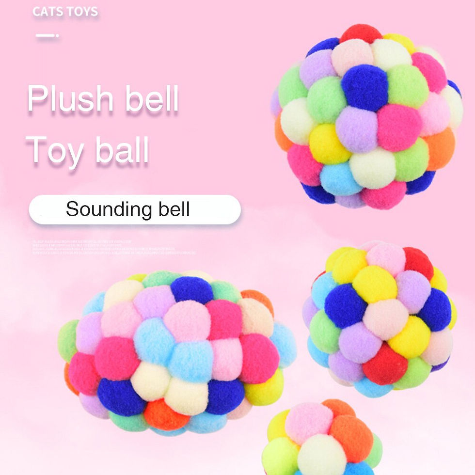 Thumbnail: Interactive Cat Bouncy Ball Toys Dog Colorful Rainbow Kitten Funny Plush Ball C