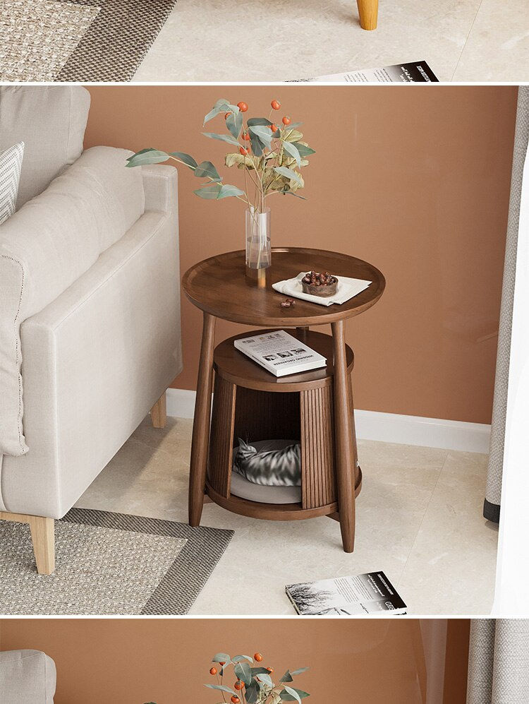 Thumbnail: Nordic Solid Wood Small Coffee Tables Designer Organizer Minimalist Side Table 