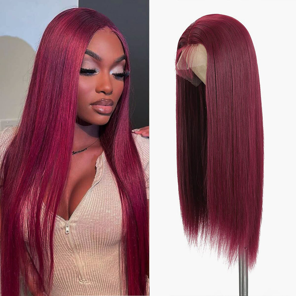 Thumbnail: Burgundy Straight Wig Red 99J Wine Red Wigs For Women Synthetic Glueless Wig Pr