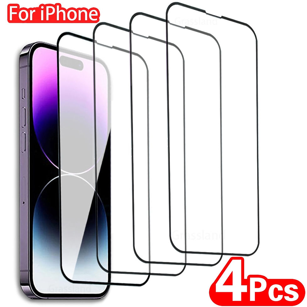 Thumbnail: 4Pcs Tempered Glass For iPhone 14 13 12 11 Pro Max Anti-Burst Screen Protector 