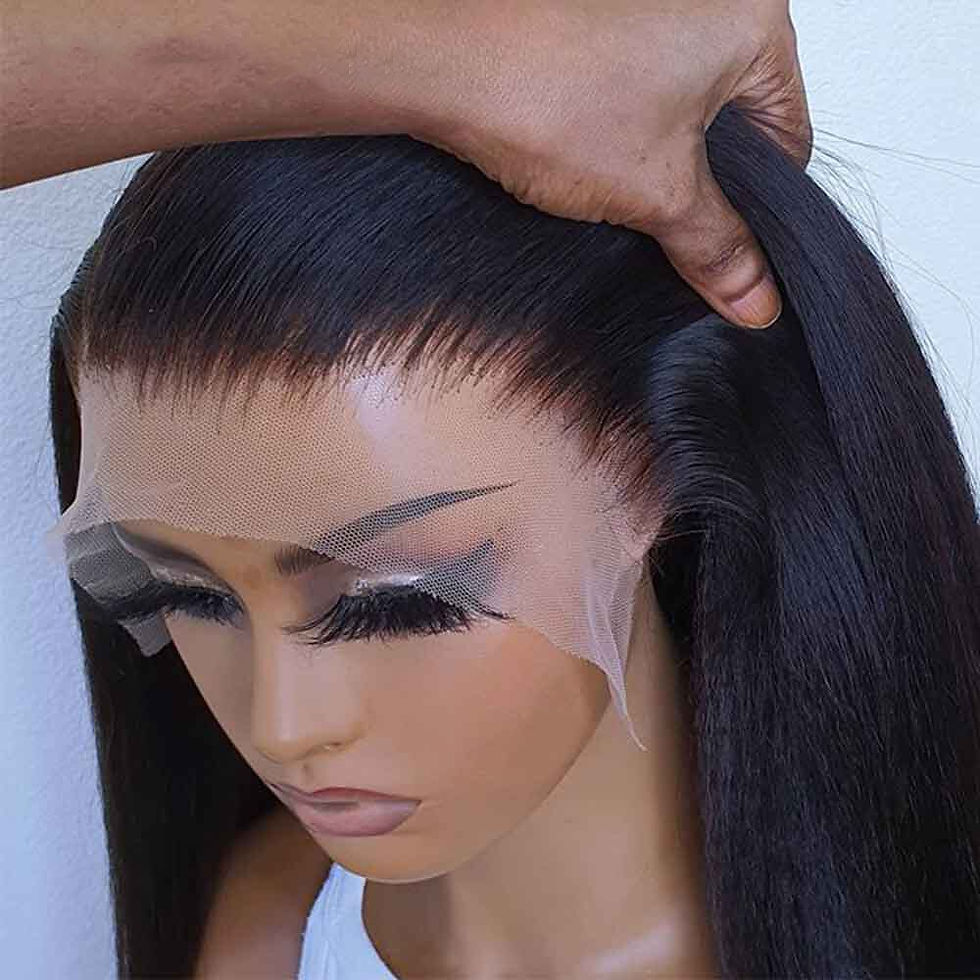 Thumbnail: Natural Black Soft Long 28inches 200Density Yaki Kinky Straight Deep Lace Front