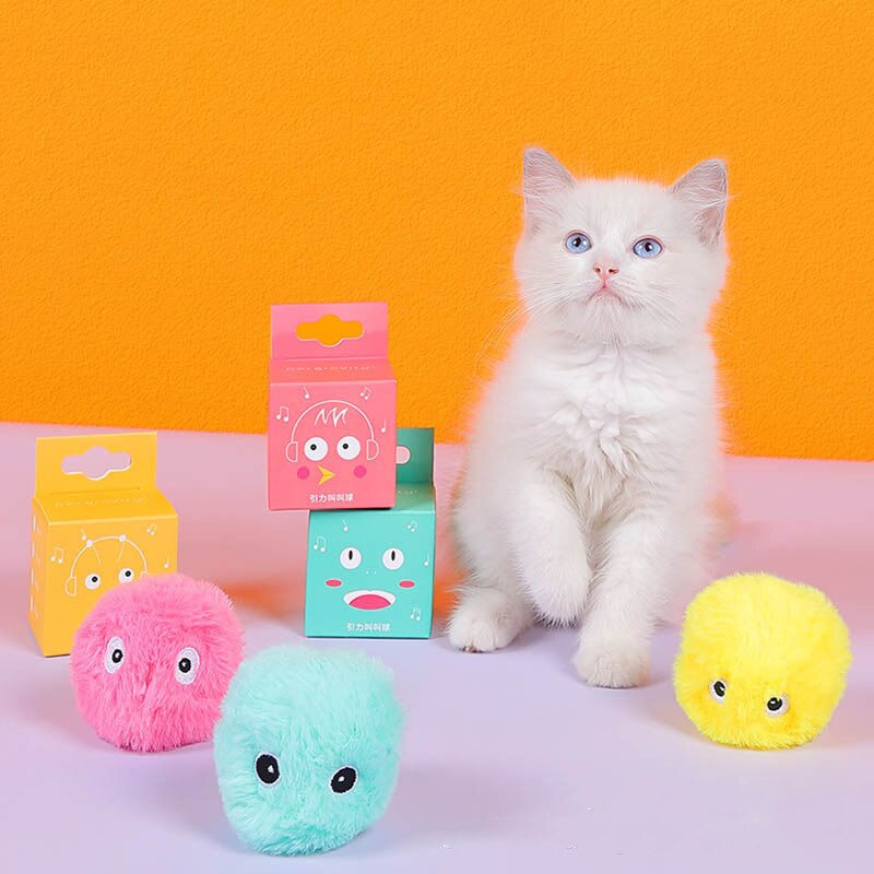 Thumbnail: Wool Squeaky Ball Cat Toy Electric Cat Training Toy Smart Interactive Cat Balls