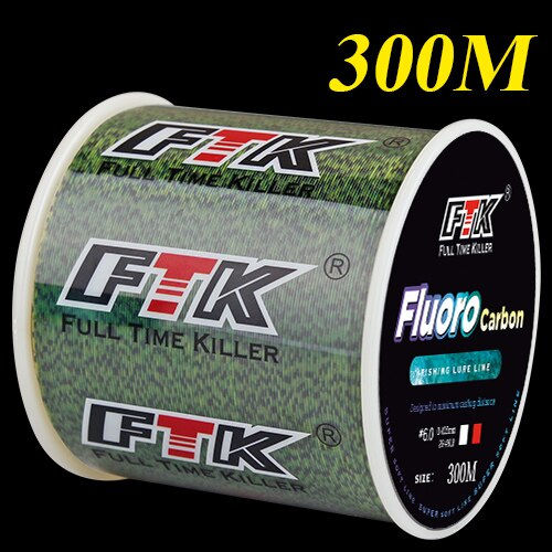 Thumbnail: FTK 300M Fishing Line Carbon Fiber Leader Super Soft Fluorocarbon Line 0.14-0.5