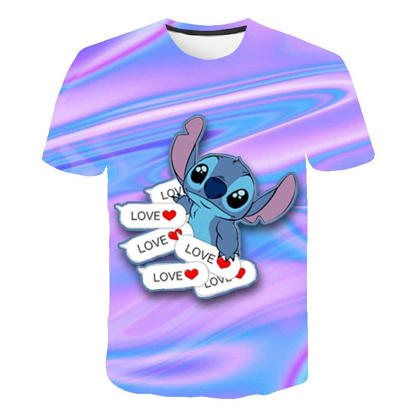 Thumbnail: 2023 Summer Boys Girls Stitch T Shirts Cartoon Baby T-shirts Short Sleeves Prin