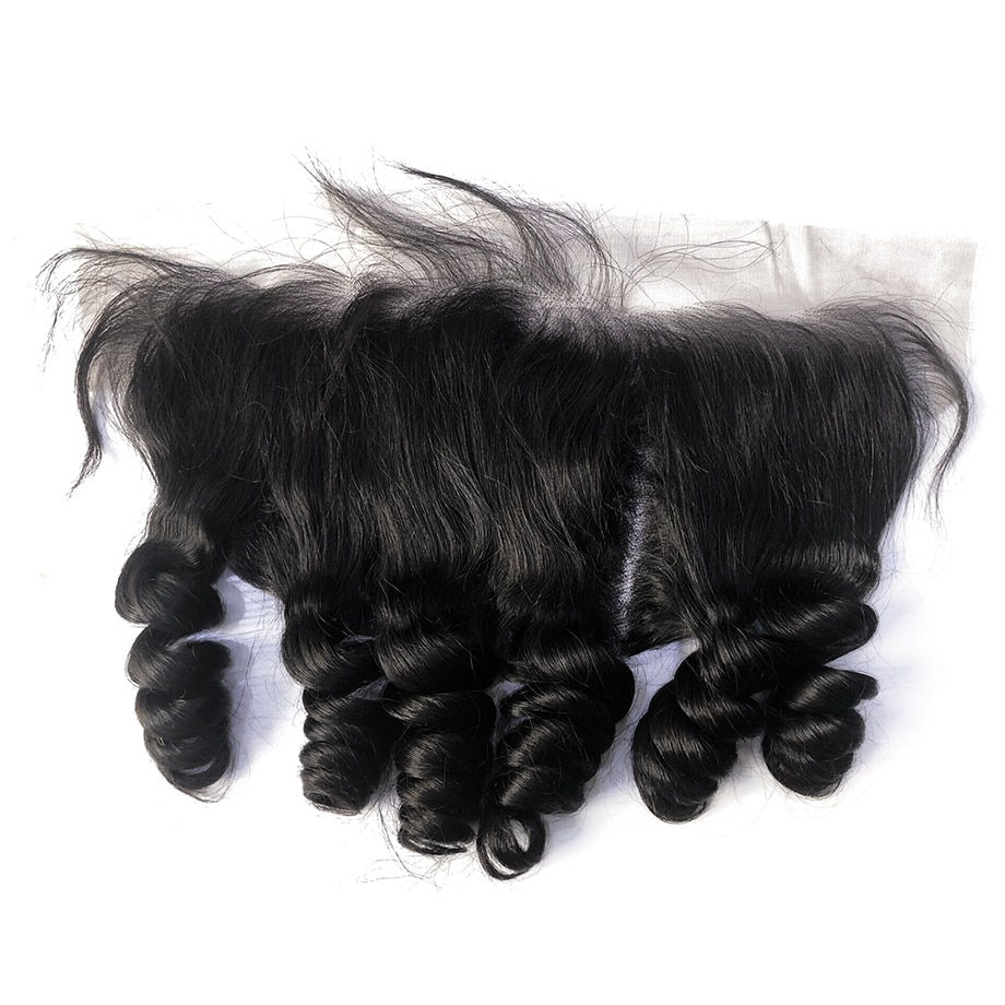 Thumbnail: Brazilian Loose Wave Bundles With Frontal Human Hair Extensions Loose Deep Bund