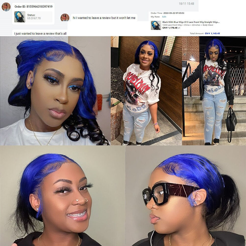Thumbnail: Black With Blue Wigs 613 Lace Front Wig Straight Wigs For Women 13x4 HD Lace Fr