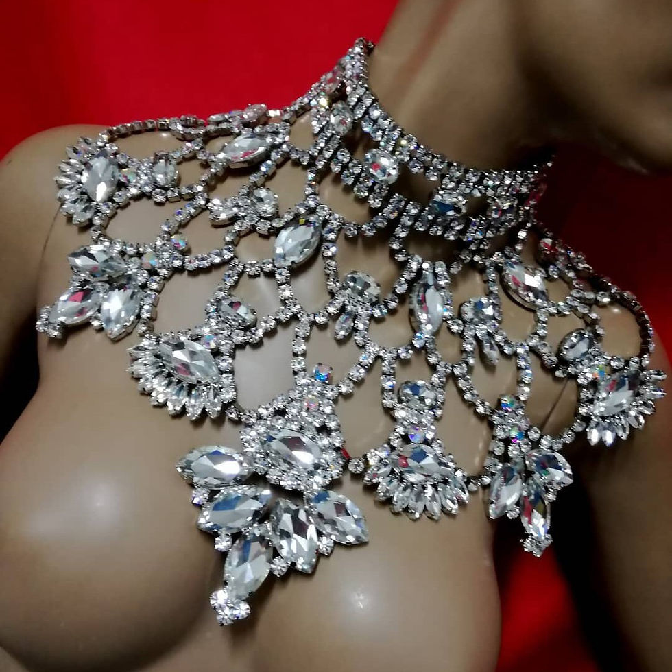 Thumbnail: 2022 Exquisite Luxury Large Crystal Pendant Necklace Ladies Dinner Dance Exquis