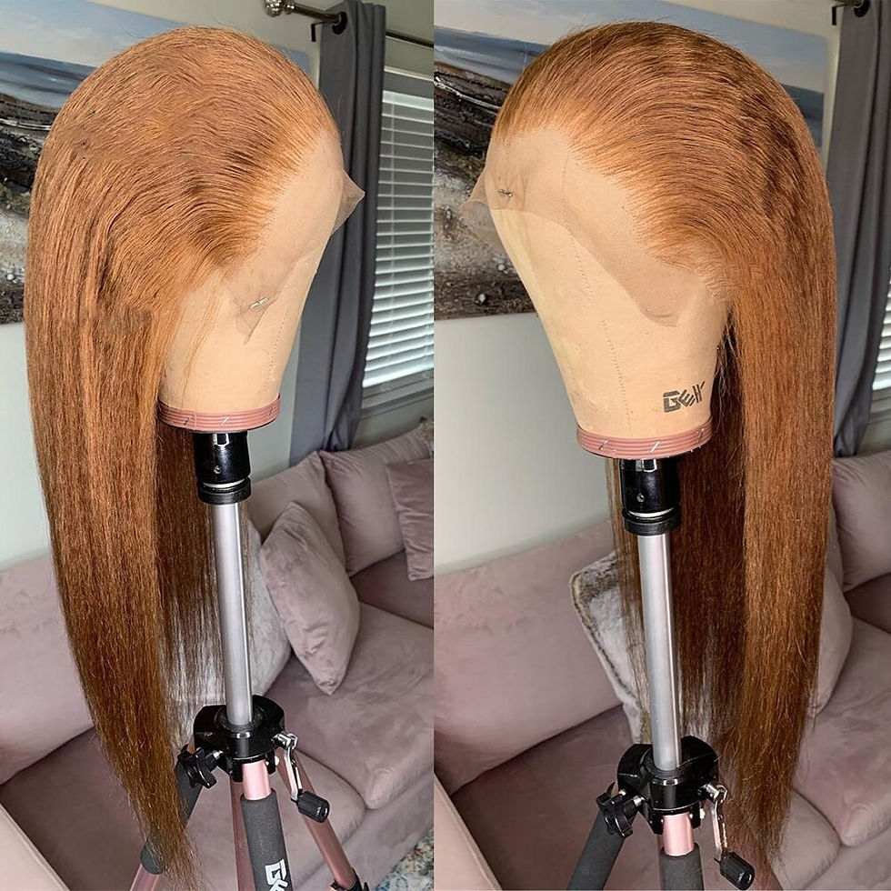 Thumbnail: 26inches Long Soft Yaki Honey Blonde Kinky Straight Hair Wig For Women Natural 