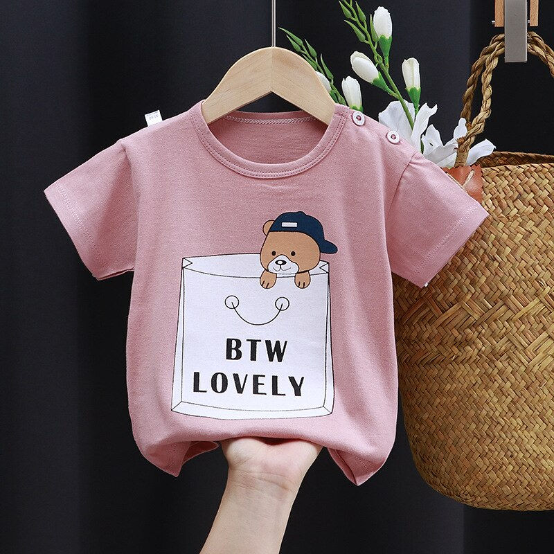 Thumbnail: Children's T-shirt summer boys girls Kids cotton Short Sleeve Shirt Sweatshirt 