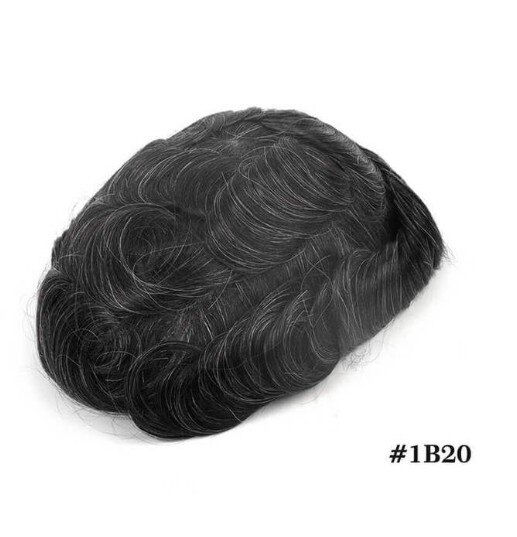 Thumbnail: Toupee Men Wig Lace Front and Mono Top Durable Male Hair Prosthesis 100% Human 