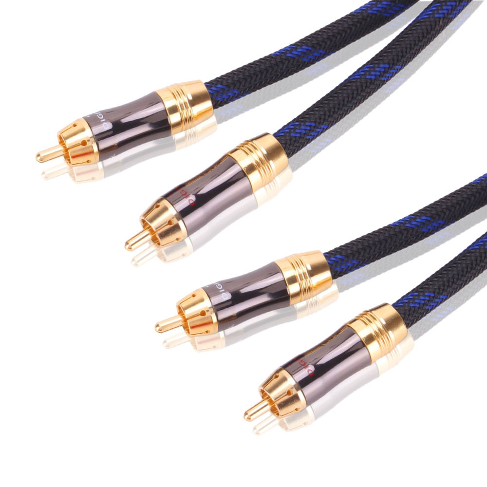 HIFI 1m,1.5m,2m,3m,5m HIFI 2 Phono RCA to Twin Phono Cable stereo audio cable 2