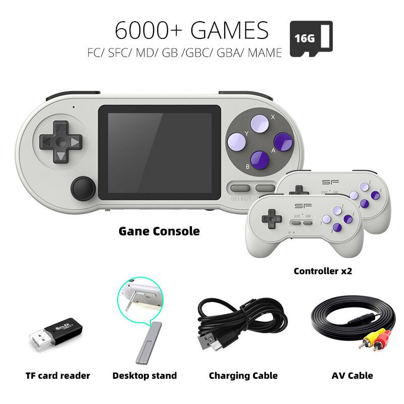 Thumbnail: DATA FROG SF2000 Portable Handheld Game Console 3 Inch IPS Retro Game Consoles 