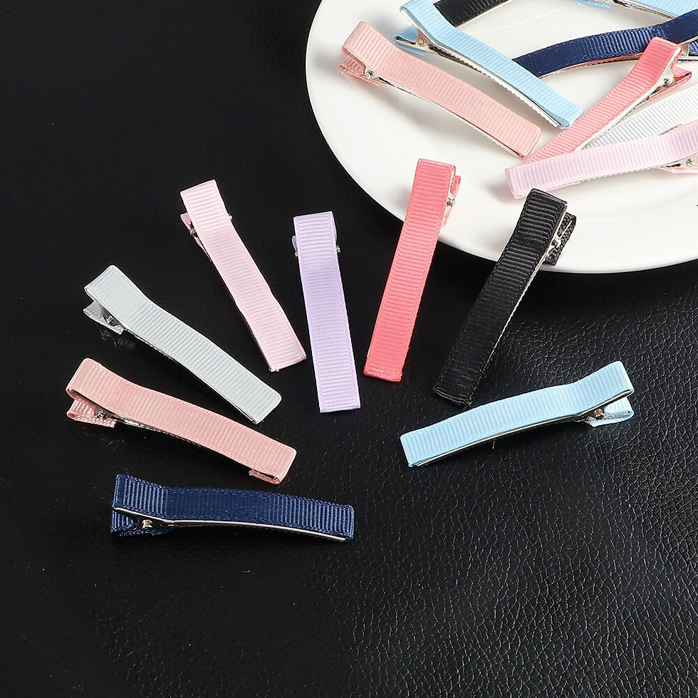 Thumbnail: 24PCS 6cm Ribbon Covered Metal Hair Clips Basic Simple Hairpins DIY Jewelry Han