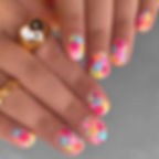 Thumbnail: 24pcs Simple Style Nail Art Colorful Lines Fake Nails In Shape Of Water Drop Pr
