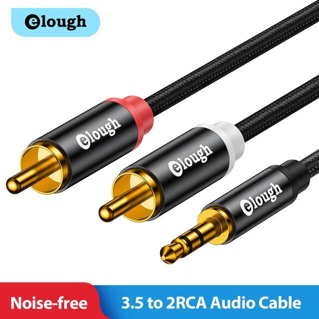Audio Cable 2RCA To 3.5MM Cable 3.5RPM Rac For TV PC Amplifier DVD Speaker Wire