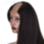 Thumbnail: Yaki Long Soft Natural Black 24 inch Kinky Straight U Part Wig European Remy Hu