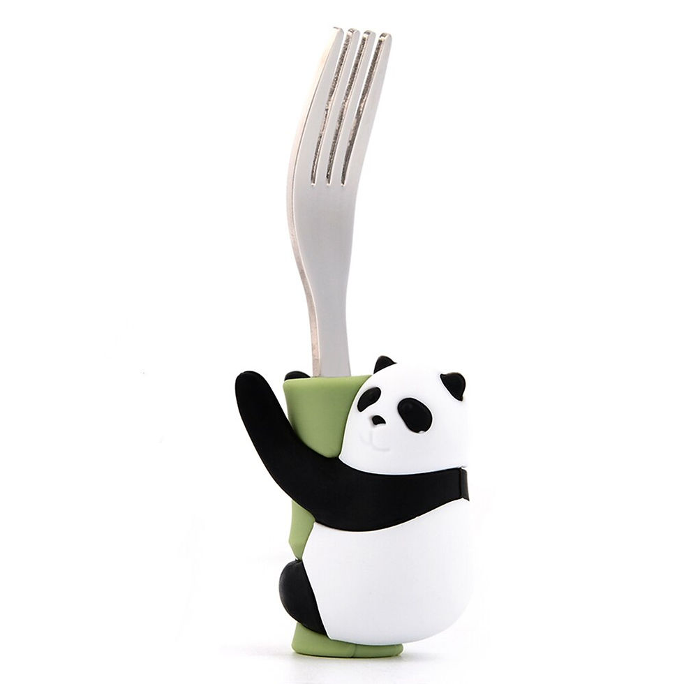 Thumbnail: Lofca Panda Baby Silicone Spoons Sloth Fork Silicone Feeding Food Learn To Eat 