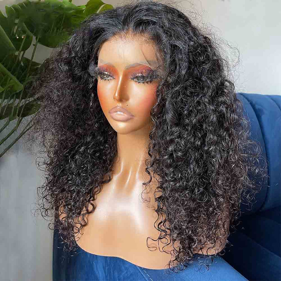 Thumbnail: Soft Natural Black 180%Density 26Inch Long Kinky Curly Preplucked Lace Front Wi