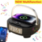 Thumbnail: Multifunctional Wireless Charger Pad Stand Alarm Clock Speaker LED Light 15W Fa