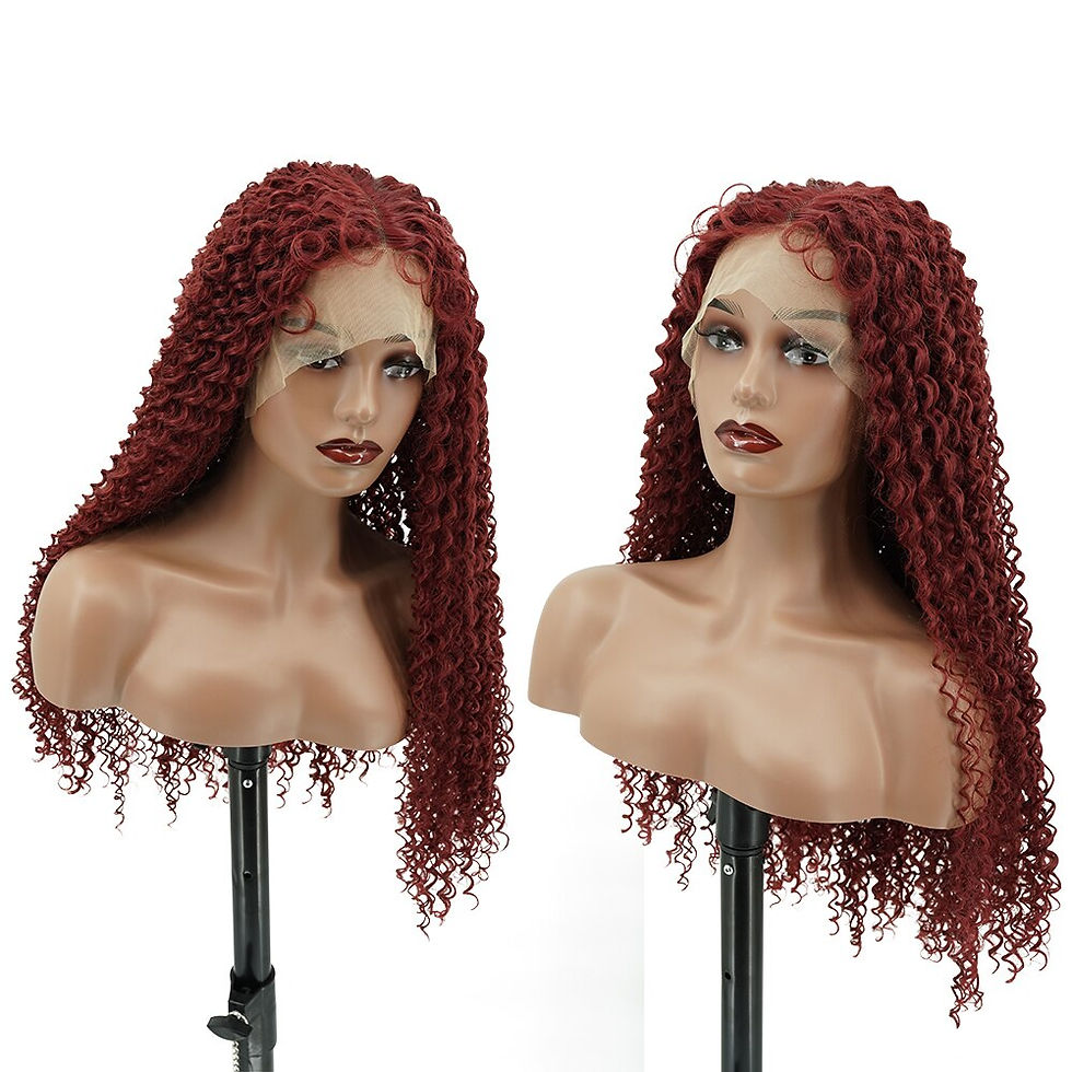 Thumbnail: 99J Red Kinky Curly Synthetic Lace Wigs For Women Pre Plucked With Baby Hair La