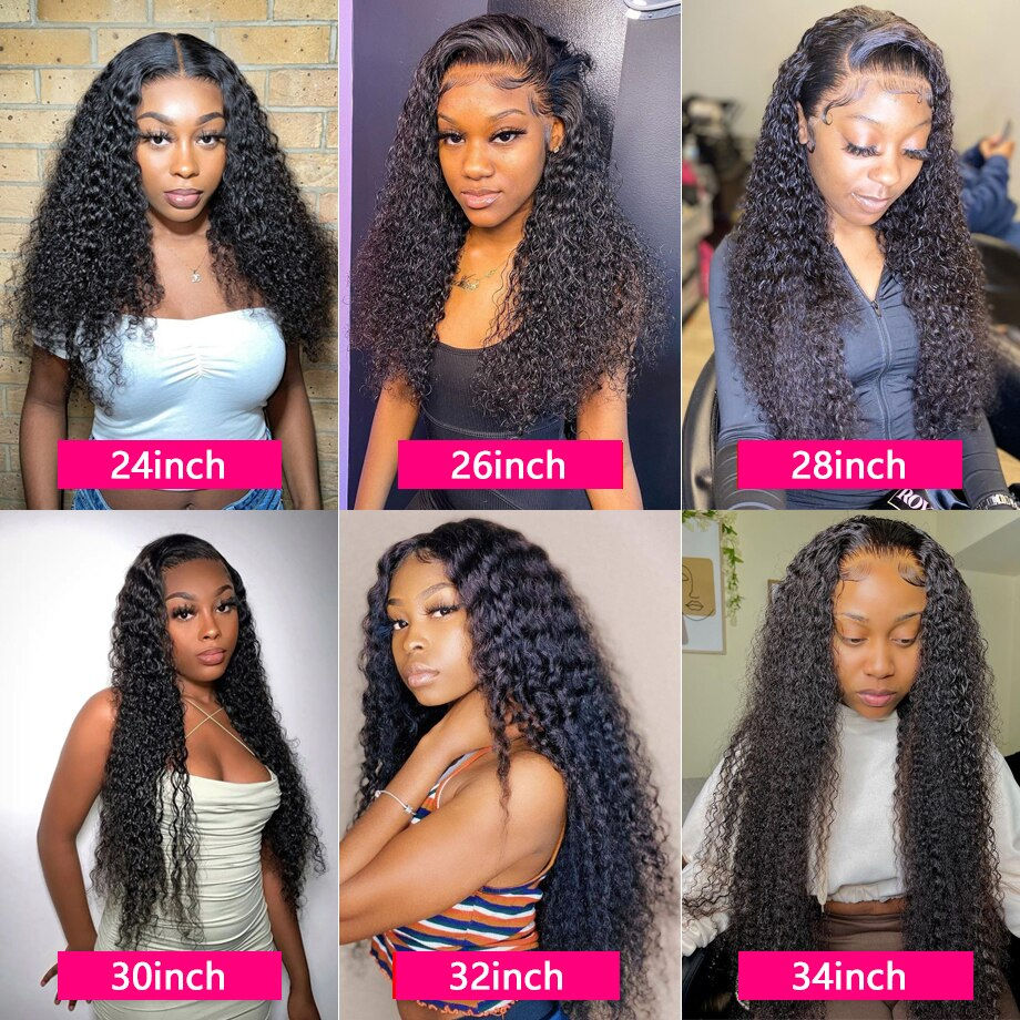 Thumbnail: Water Wave 250 Density Deep Wave  Lace Front Human Hair Wig 30 Inch 13x4 Brazil