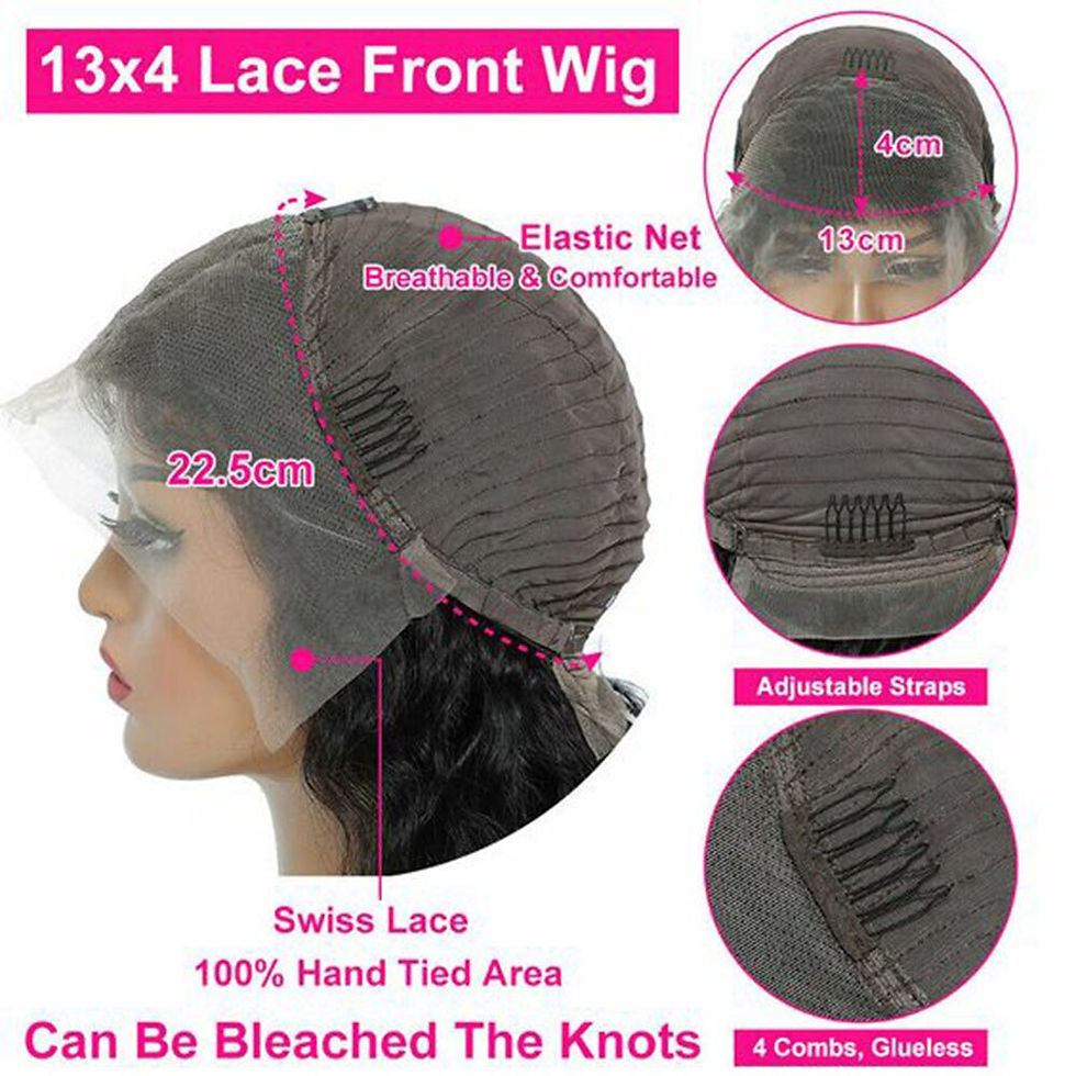 Thumbnail: Deep Wave 13x4 Lace Frontal Human Hair Wig Brazilian 30 32 Inch HD Transpare La