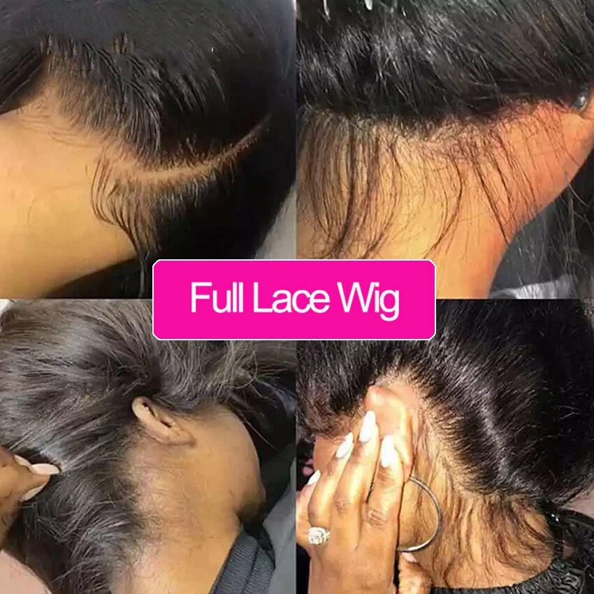 Thumbnail: 30inch Full Lace Wig Human Hair Wigs Bone Straight Human Hair Lace Front Wigs G