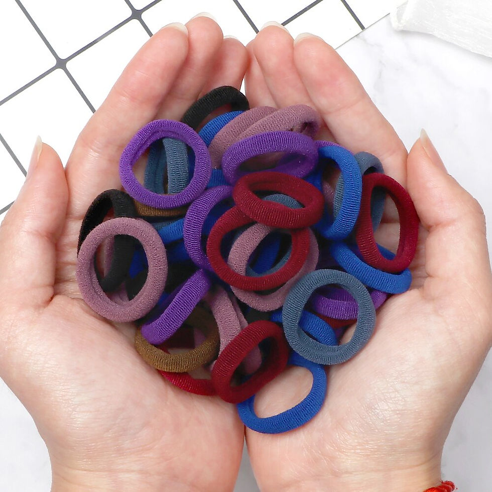 Thumbnail: 50/100PCS 3cm Children Headband High Elastic Solid Color Scrunchies Kids Baby H
