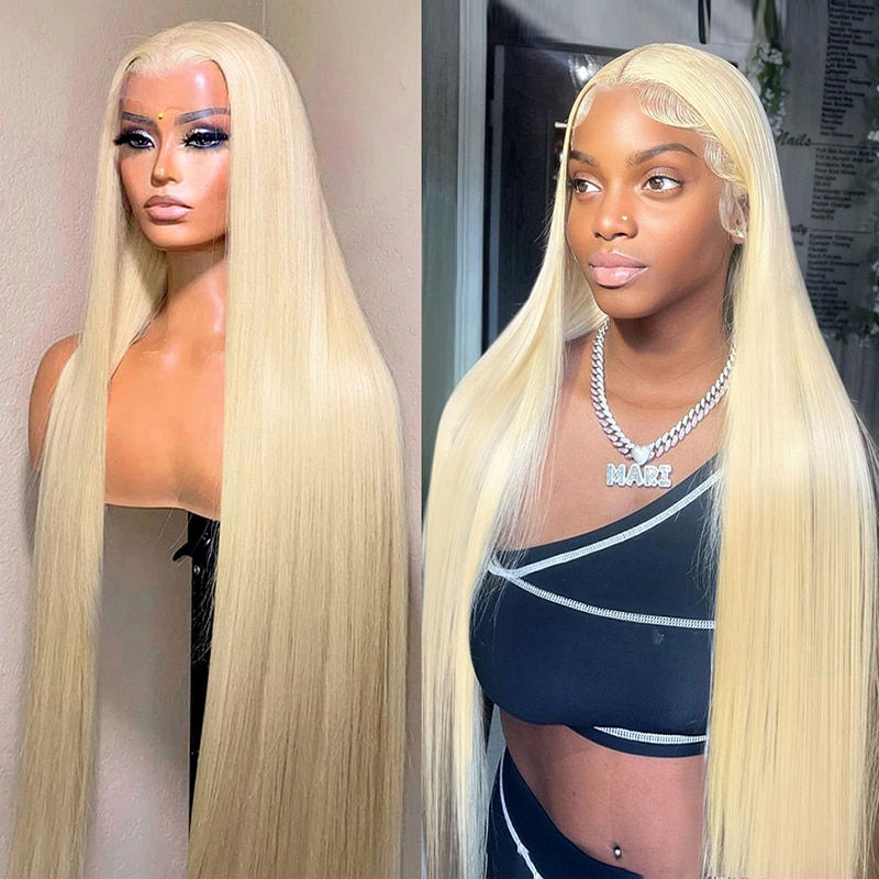 Thumbnail: 613 HD Lace Frontal Wig 13x4 Gold Frontal Lace Human Hair Wig 613 Bob Wig Brazi