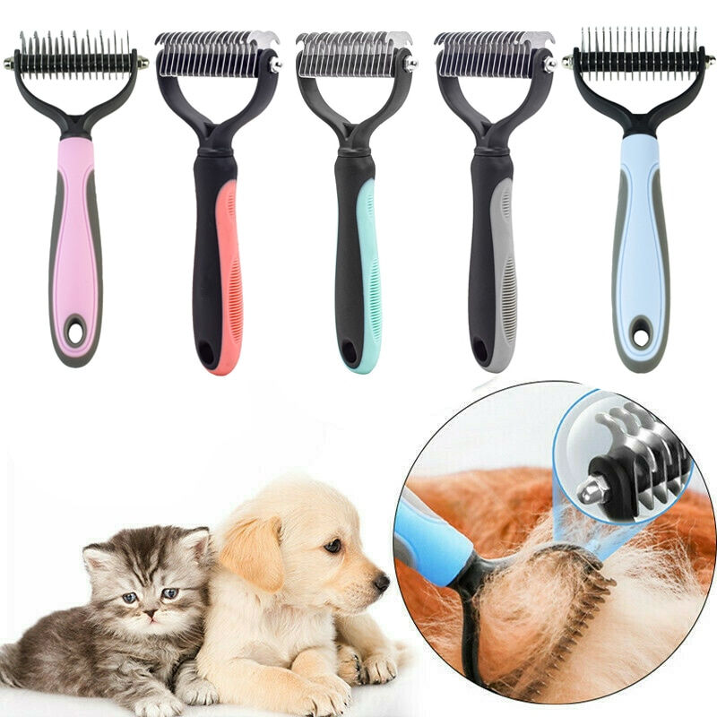 New Hair Removal Comb for Dogs Cat Detangler Fur Trimming Dematting Brush Groom